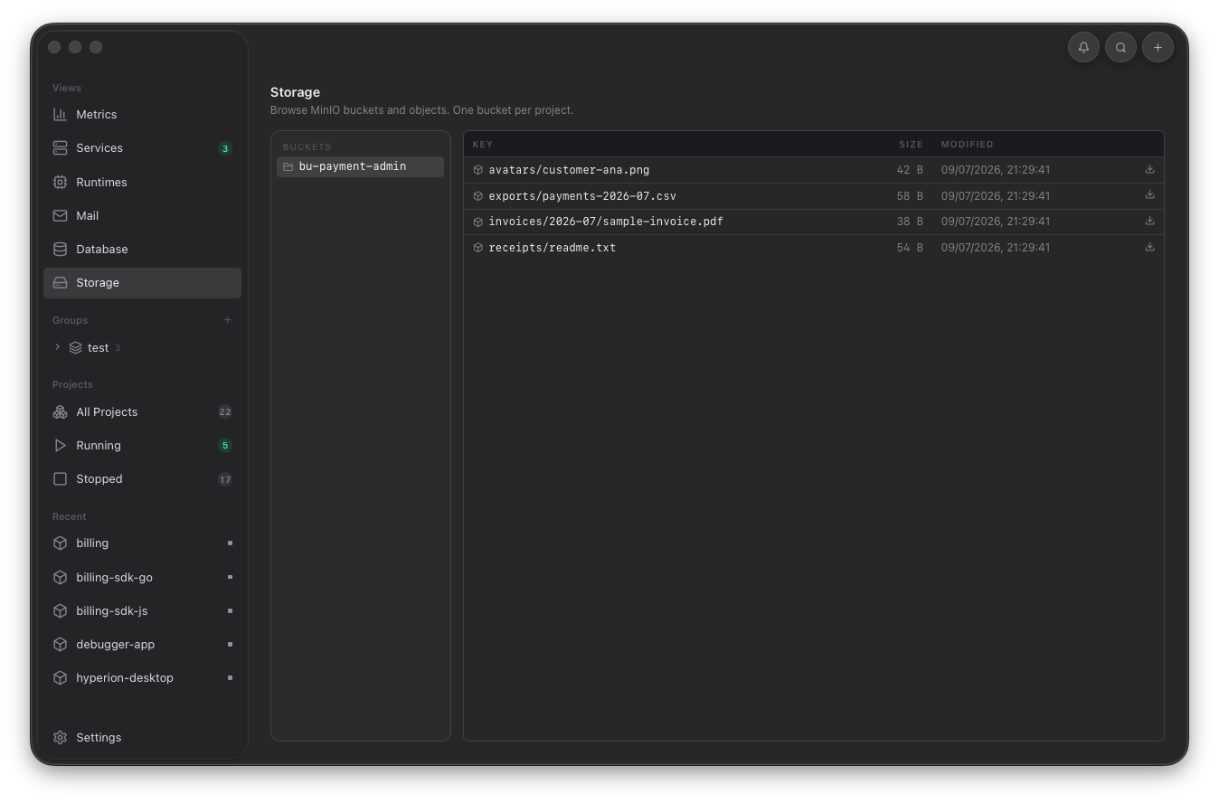 Orbit Storage view